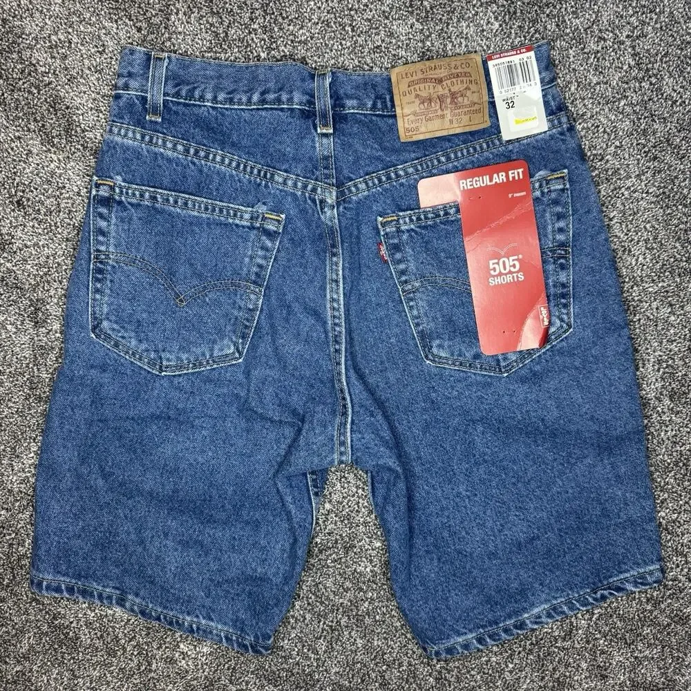 Vtg Levis 505 Made In USA Denim Shorts Mens 32 NWT Deadstock 90s Jorts 9